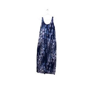 Tommy Bahama Women’s XL Blue Faux Wrap Midi Dress Sleeveless Stretch Resort
